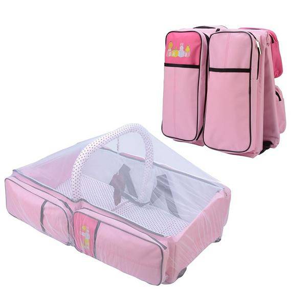 2-in-1 Baby Bed And Bag With Net - Grey_1