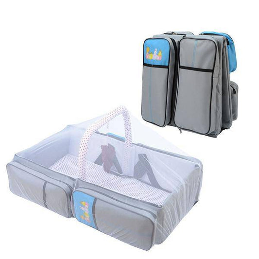2-in-1 Baby Bed And Bag With Net - Grey_0